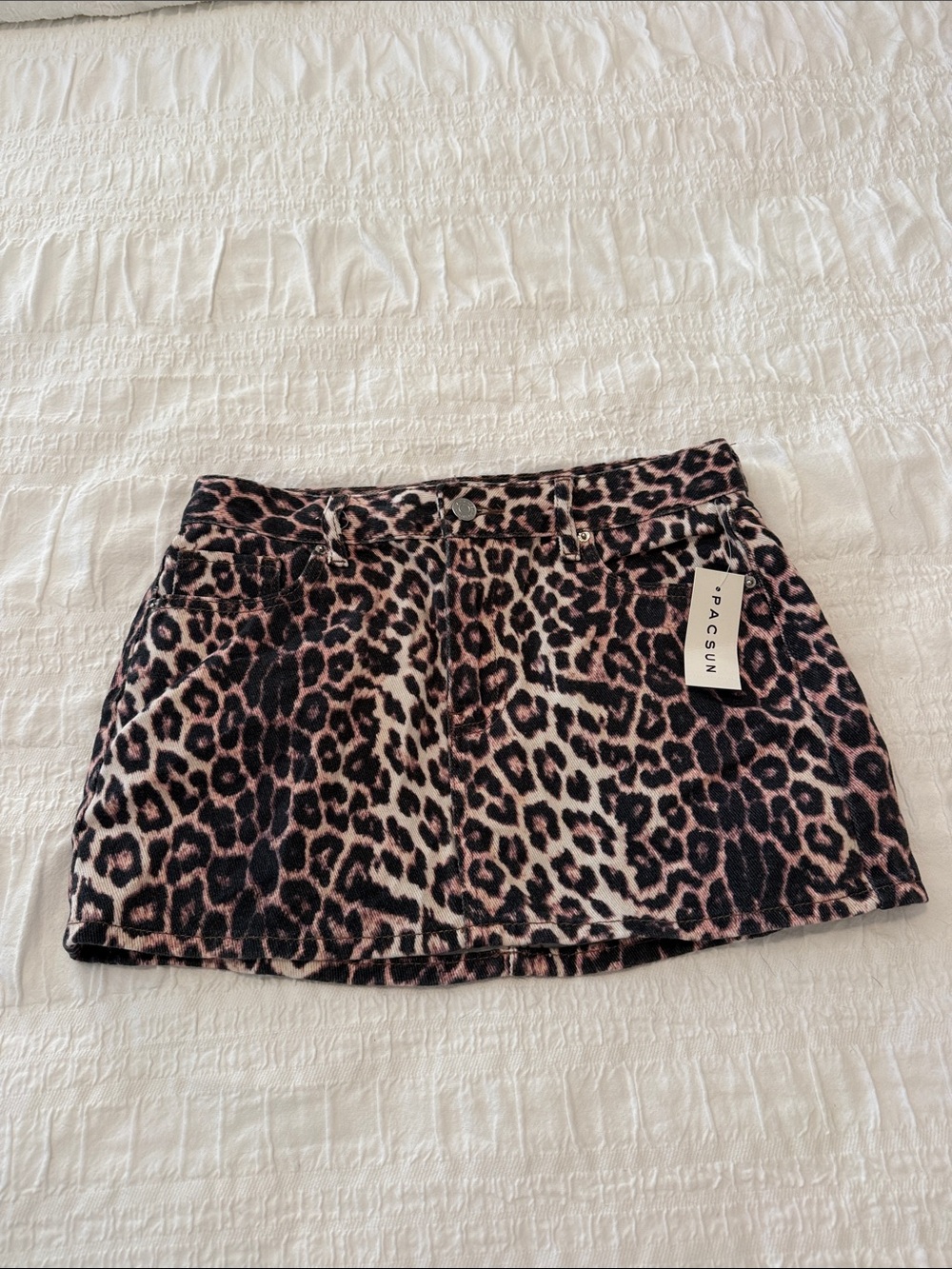PacSun Pink and Black Leopard Print Women's Mini Skort
